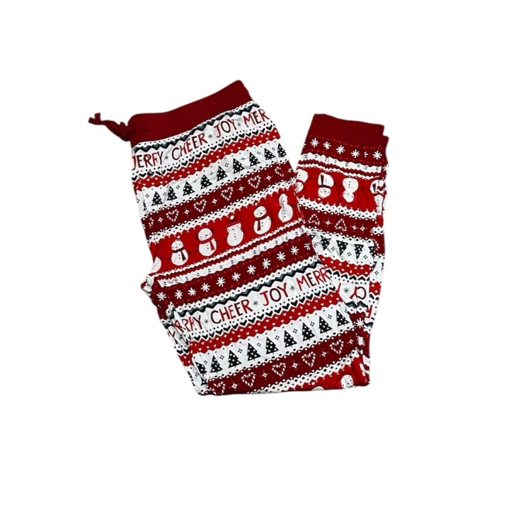Little Sleepies Festive Fair Isle Pajama Pants.Joggers Mens Medium Pockets